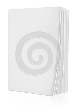 Blank white book on white