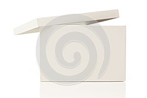 Blank White Box with Lid on White