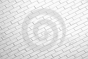 Blank white brick stone wall texture mockup, side view