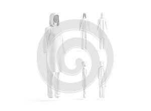 Blank white burkini mockup, different views photo