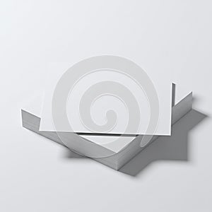 Blank White Business Cards Stack Mockup