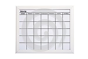 Blank White Calendar