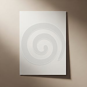 A blank white canvas is mounted