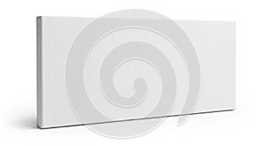 Blank white canvas rectangular shape isolated on white background mockup