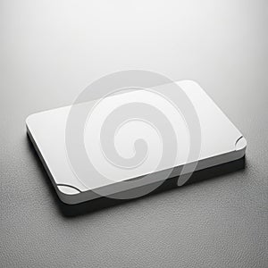 Blank white card on textured surface