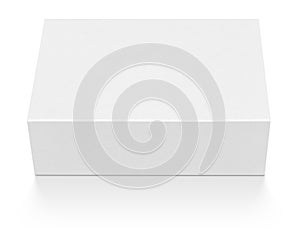 Blank white cardboard box