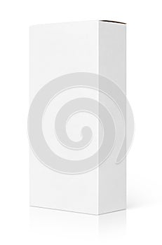 Blank white cardboard box