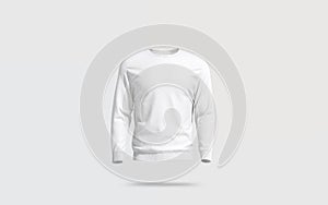 Blank white casual sweatshirt mock up, gray background photo