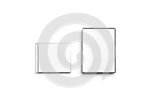 Blank white cd and dvd disk box mockup, top view