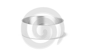 Blank white ceramic dog bowl with metallic mockup, side view