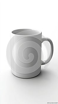 Blank White Ceramic Coffee Mug on White Background