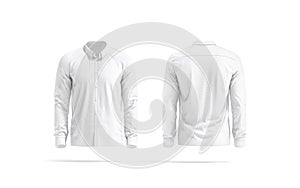 Blank white classic shirt mockup, front and back view