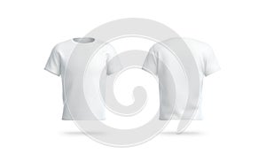 Blank white clean t-shirt mockup, isolated, front and back view,