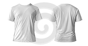 Blank white clean t-shirt mockup, isolated, front view. Empty tshirt model mock up. Clear fabric cloth for football or style