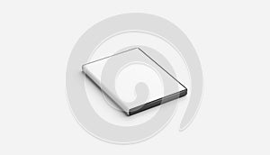 Blank white closed dvd disk case mock up, isolated