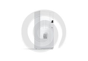 Blank white coffee vending machine mockup, side view photo