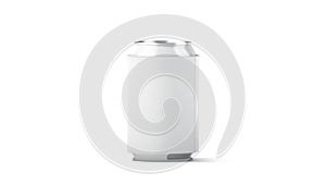 Blank white collapsible beer can koozie mockup isolated, looped rotation
