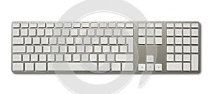 Blank white computer keyboard