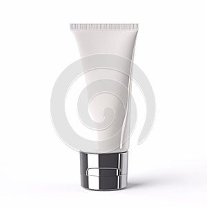 Blank White cosmetic tube pack Of Cream Or Gel. Ready for your package design. isolated on white background - realistic photo