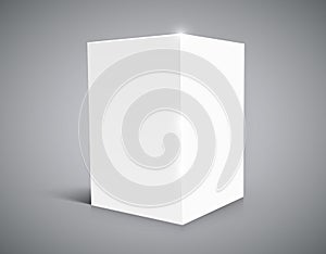Blank white cube isolated on white background