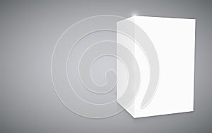 Blank white cube isolated on white background