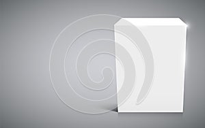 Blank white cube isolated on white background