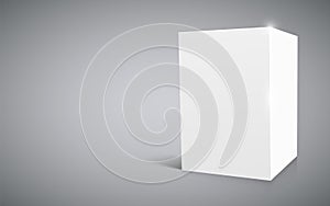Blank white cube isolated on white background