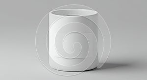 Blank White Cylindrical Container Mockup