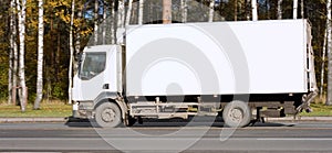 Blank white delivery van truck deliver goods of my