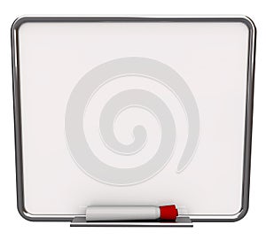 Blank White Dry Erase Board with Red Marker photo