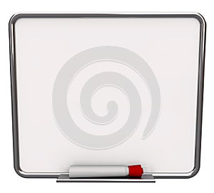 Blank White Dry Erase Board with Red Marker