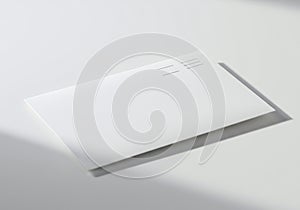 Blank White Envelope Mockup on a Light Background