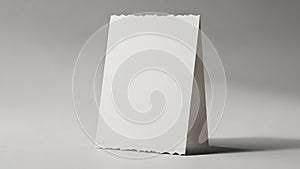 Blank White Folded Card Mockup with Torn Edges