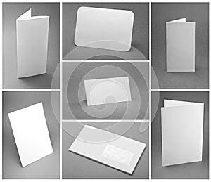 Blank white folding paper flyer photo