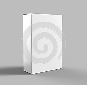 Blank white Food cardboard box. 3d render illustration.