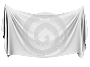 Blank white hanging cloth banner