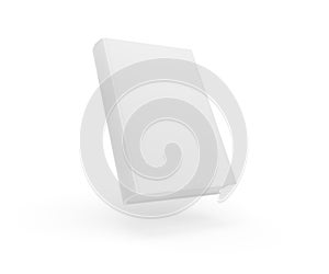 Blank white hardcover book template mock-up hovering on white background