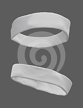 Blank white headband mockup in front and side views
