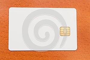 Blank white ID card with chip