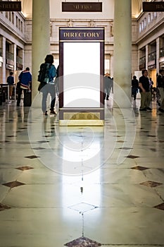 Blank White Isolated Directory Advertisement Union Station Washington DC