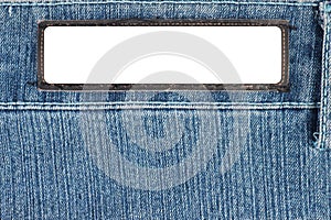 Blank White label on Jeans