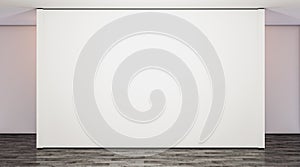 Blank white large gallery wall in studio mock up