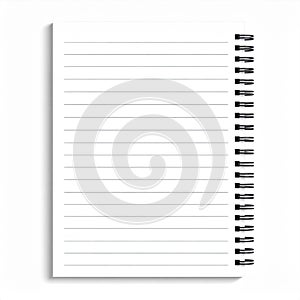 Blank White Lined Spiral Notebook Paper