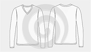 Blank white long sleeve t-shirt template vector design and t-shirt mock-up design