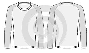 Blank white long sleeve t-shirt template vector design and t-shirt mock-up design