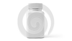 Blank white medicine bottle