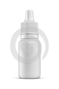 Blank white medicine plastic dropper bottle isolated on white. 3D rendering