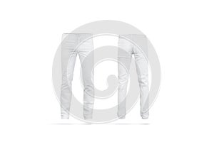 Blank white mens pants mock up, isolated