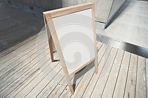 Blank white menuboard side