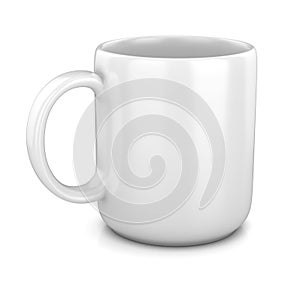 Blank white mug 3d rendering